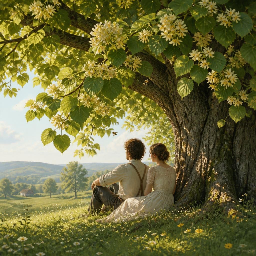 Illustration for the English word “linden”