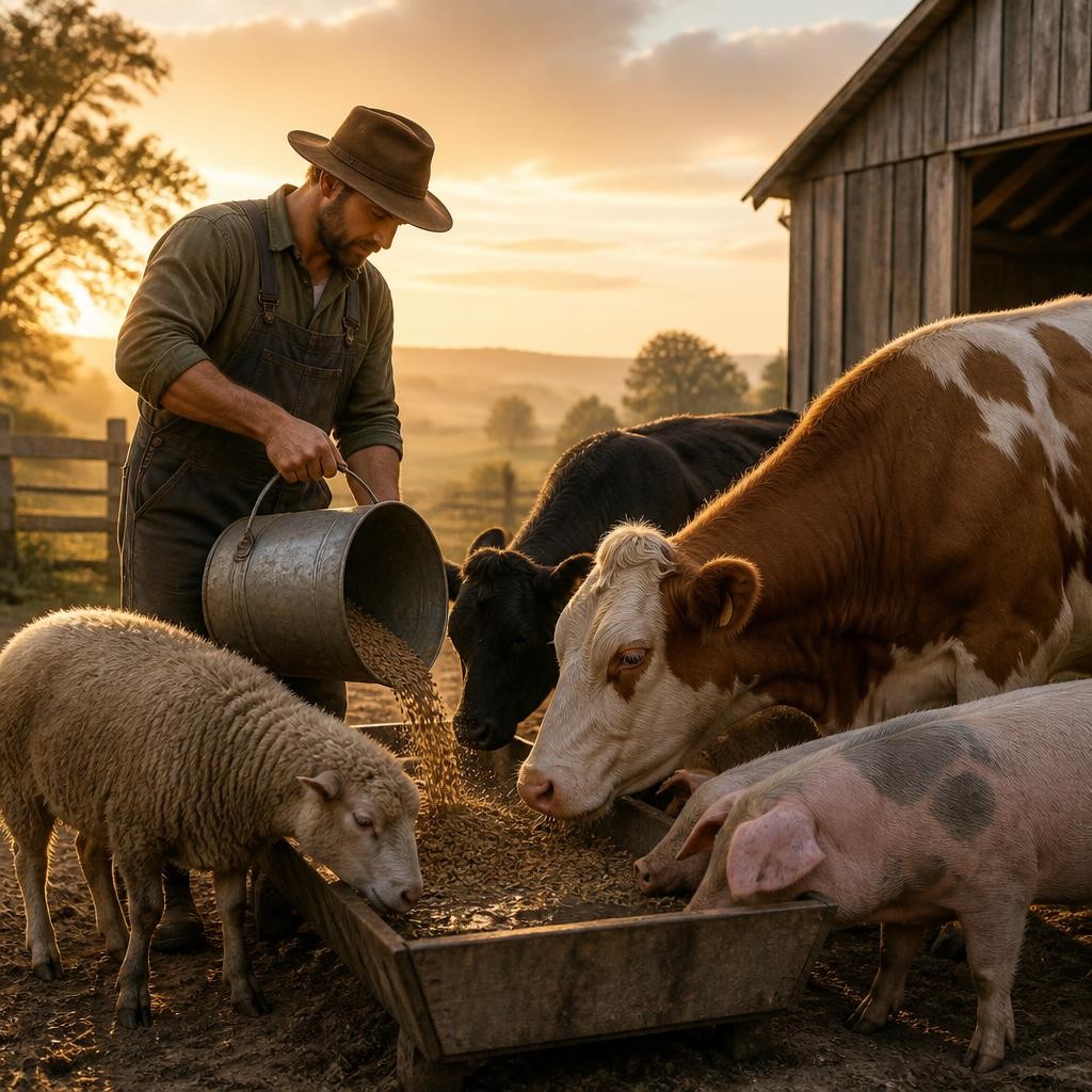 Illustration for the English word “livestock”