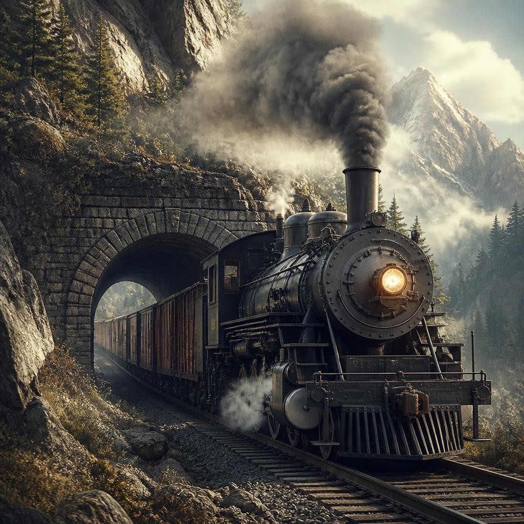 Illustration for the English word “locomotive”