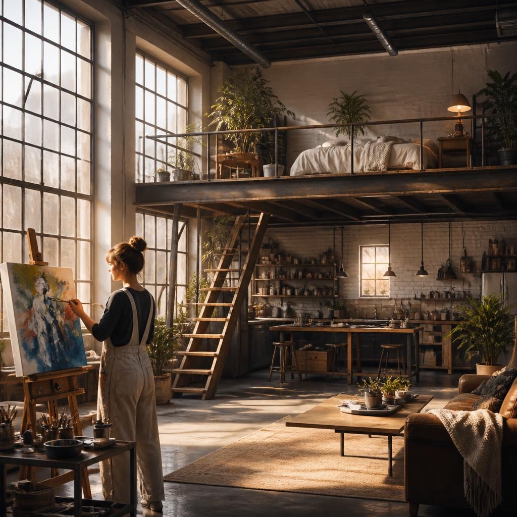 Illustration for the English word “loft”