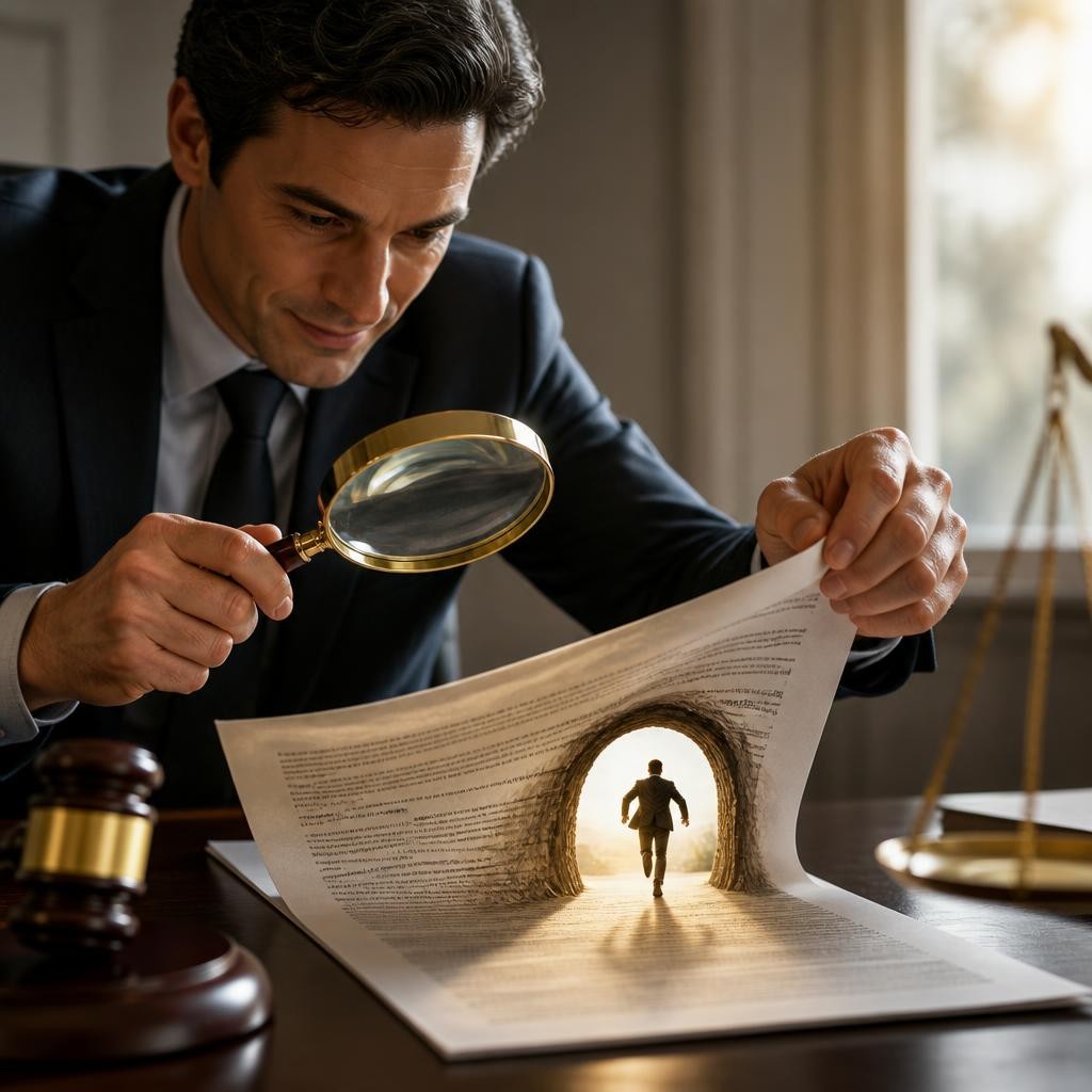 Illustration for the English word “loophole”