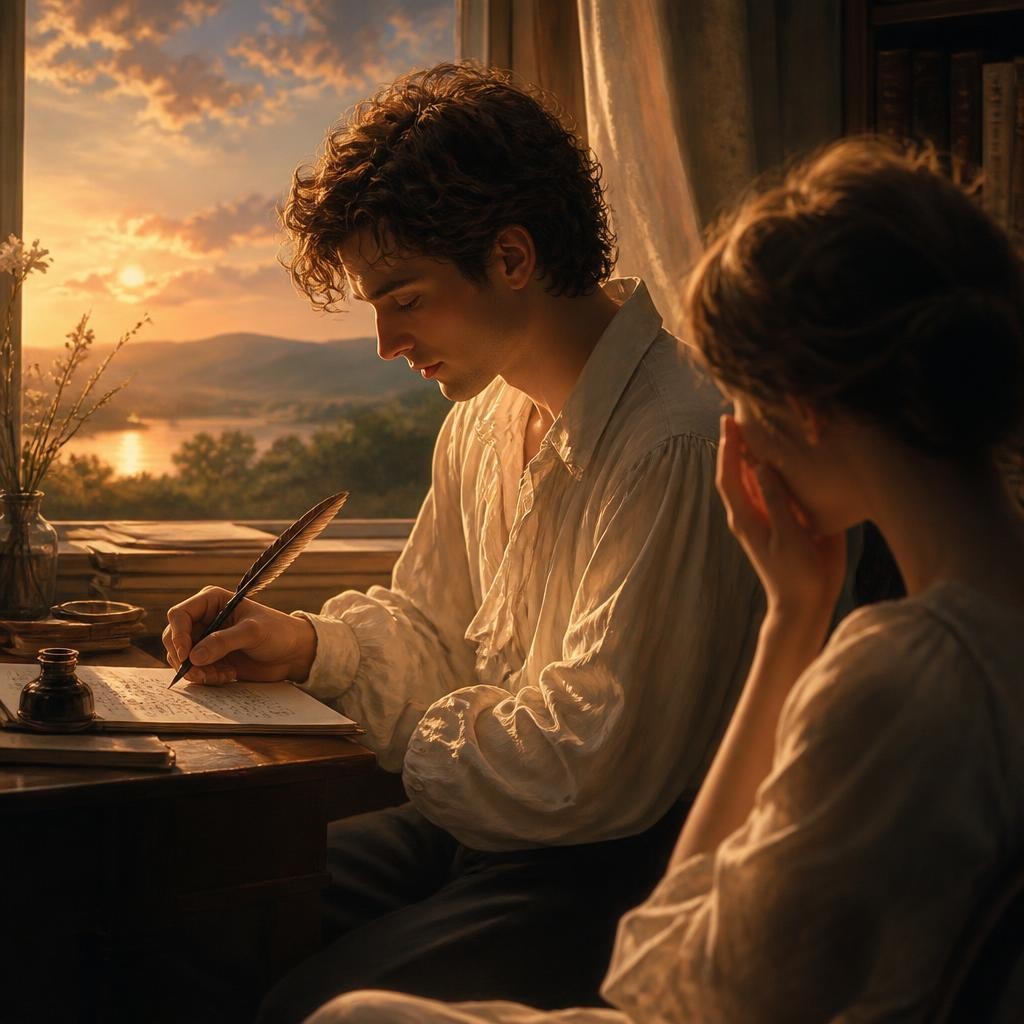 Illustration for the English word “lyrical”