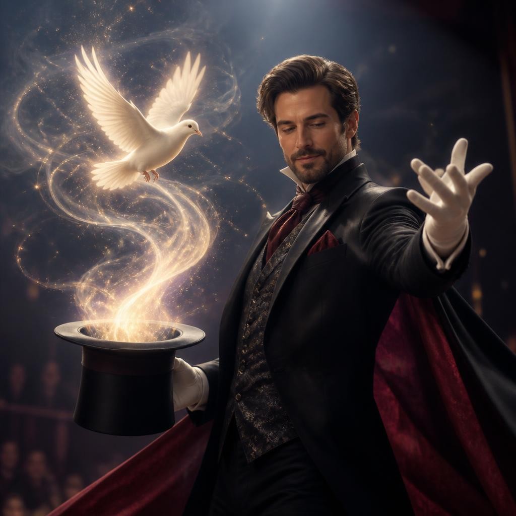 Illustration for the English word “magic”