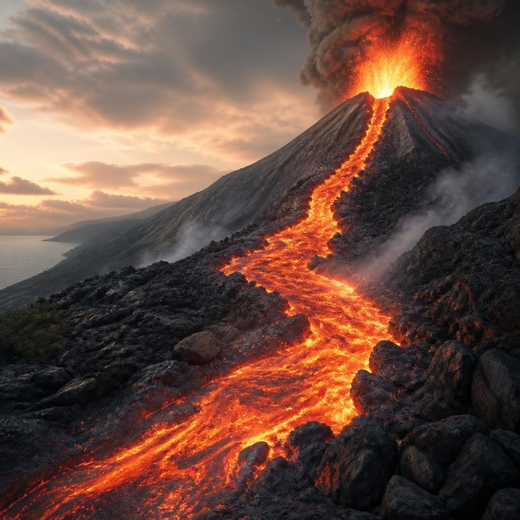 Illustration for the English word “magma”