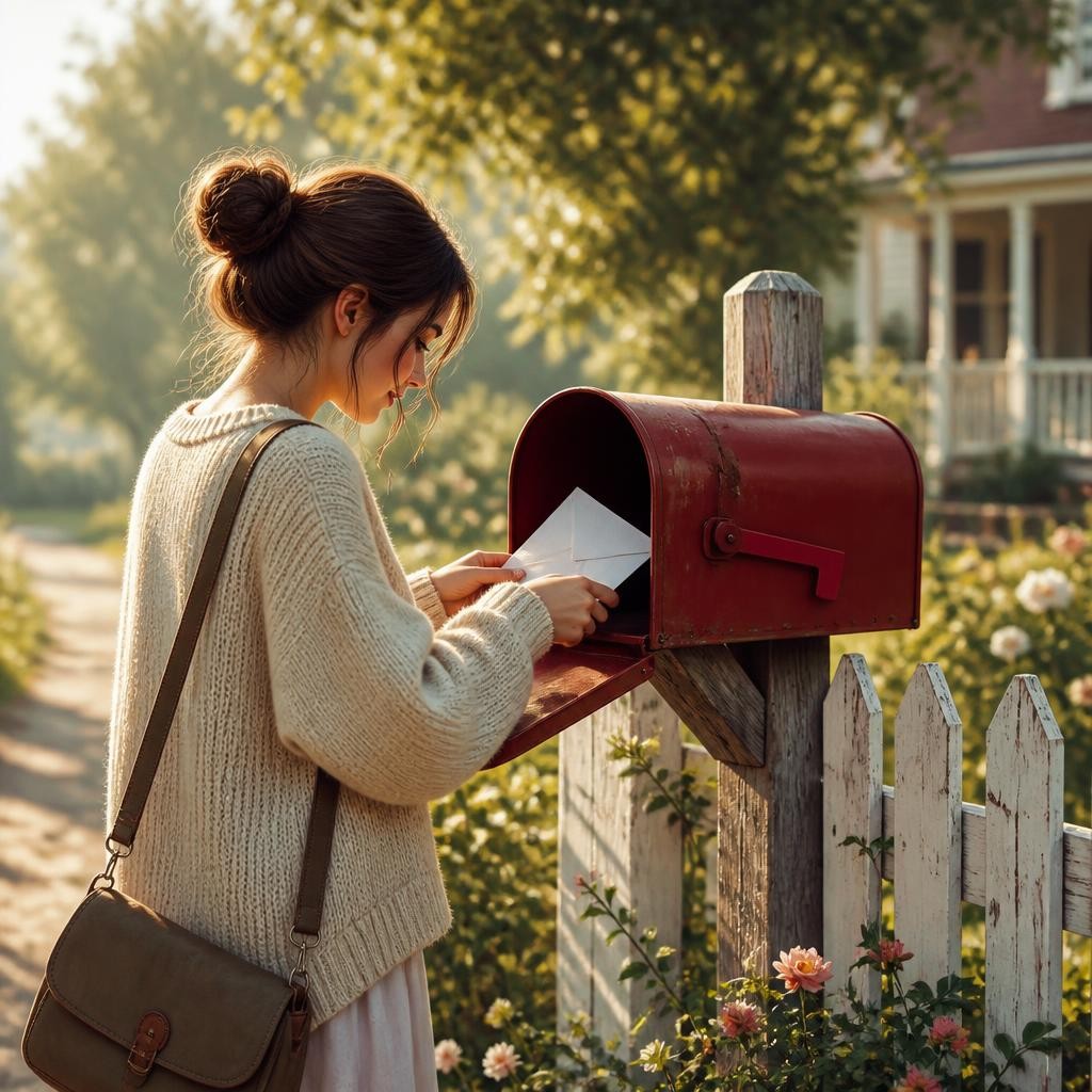 Illustration for the English word “mailbox”