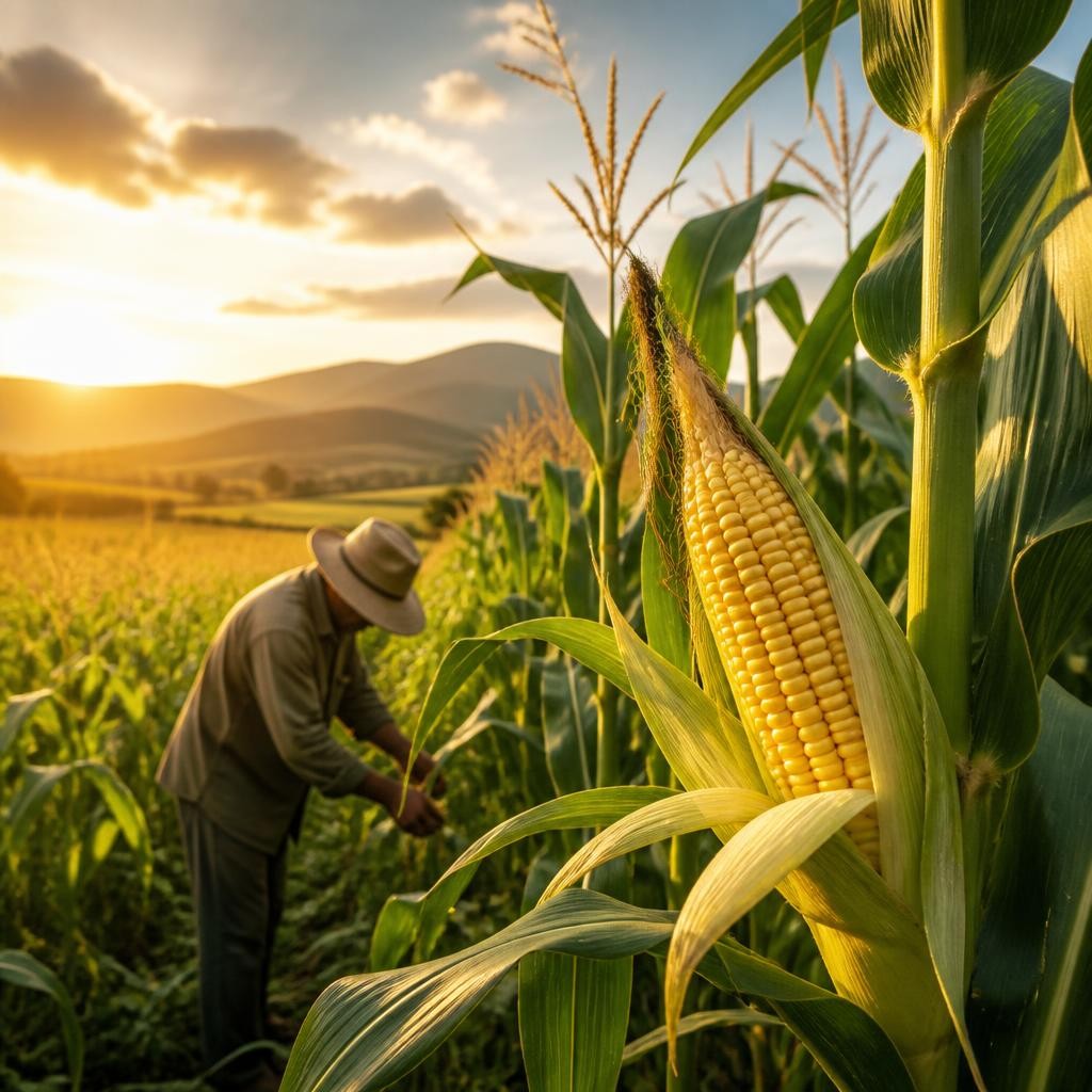 Illustration for the English word “maize”