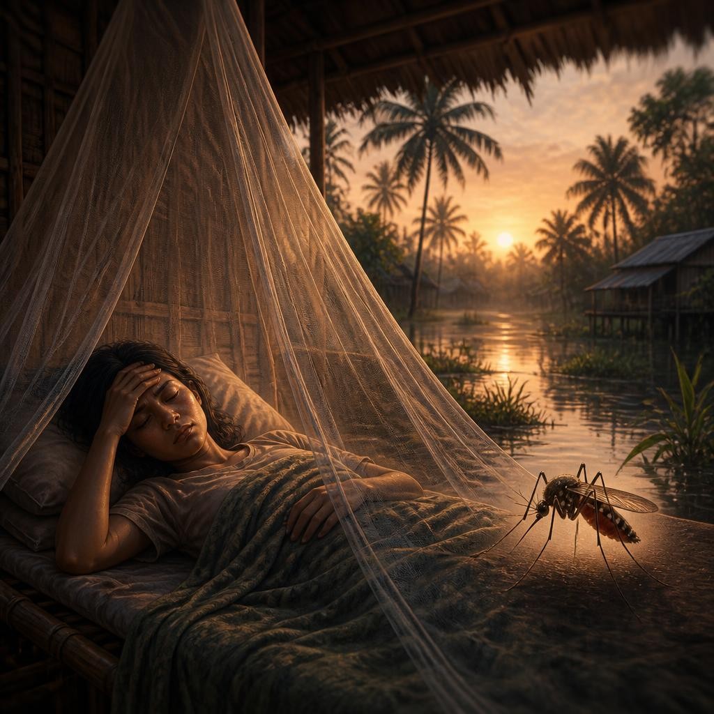 Illustration for the English word “malaria”