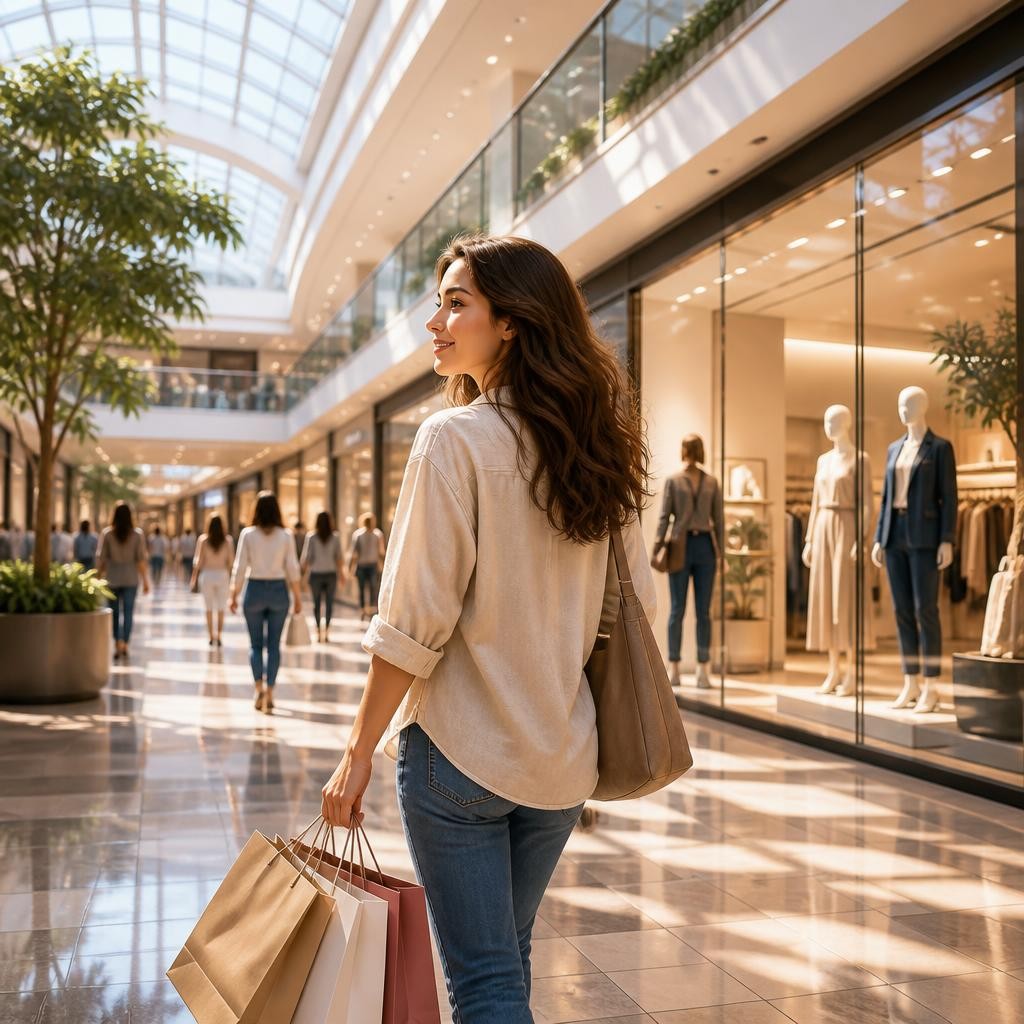Illustration for the English word “mall”