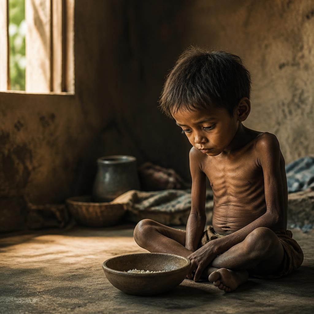 Illustration for the English word “malnutrition”