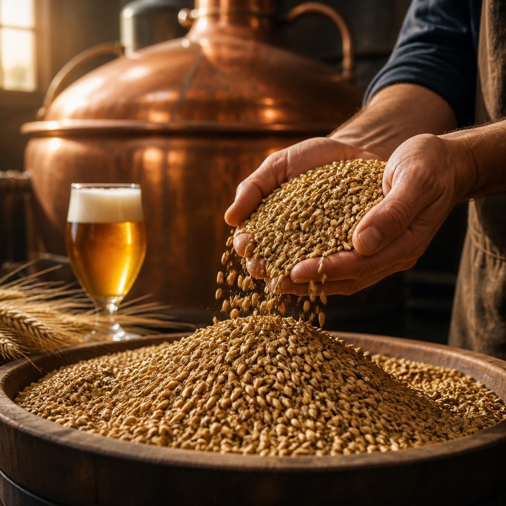Illustration for the English word “malt”