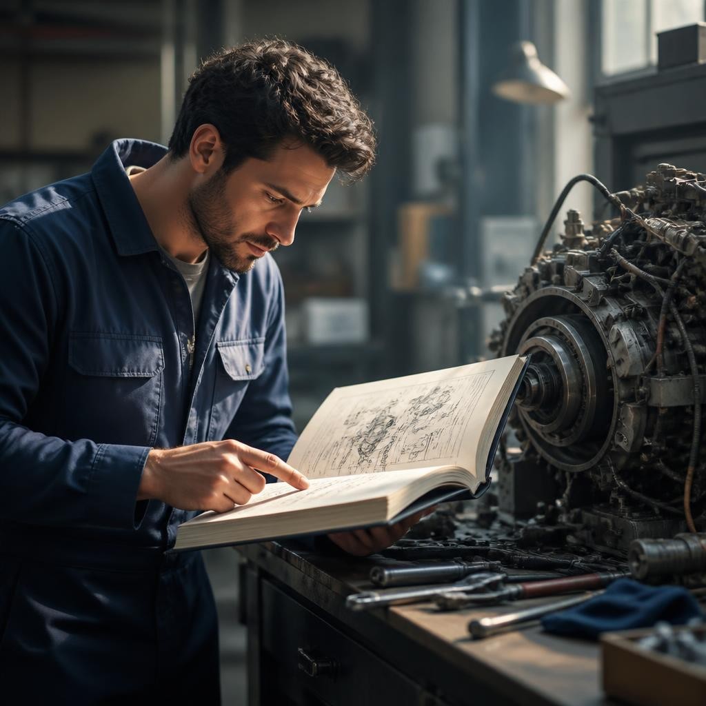 Illustration for the English word “manual”