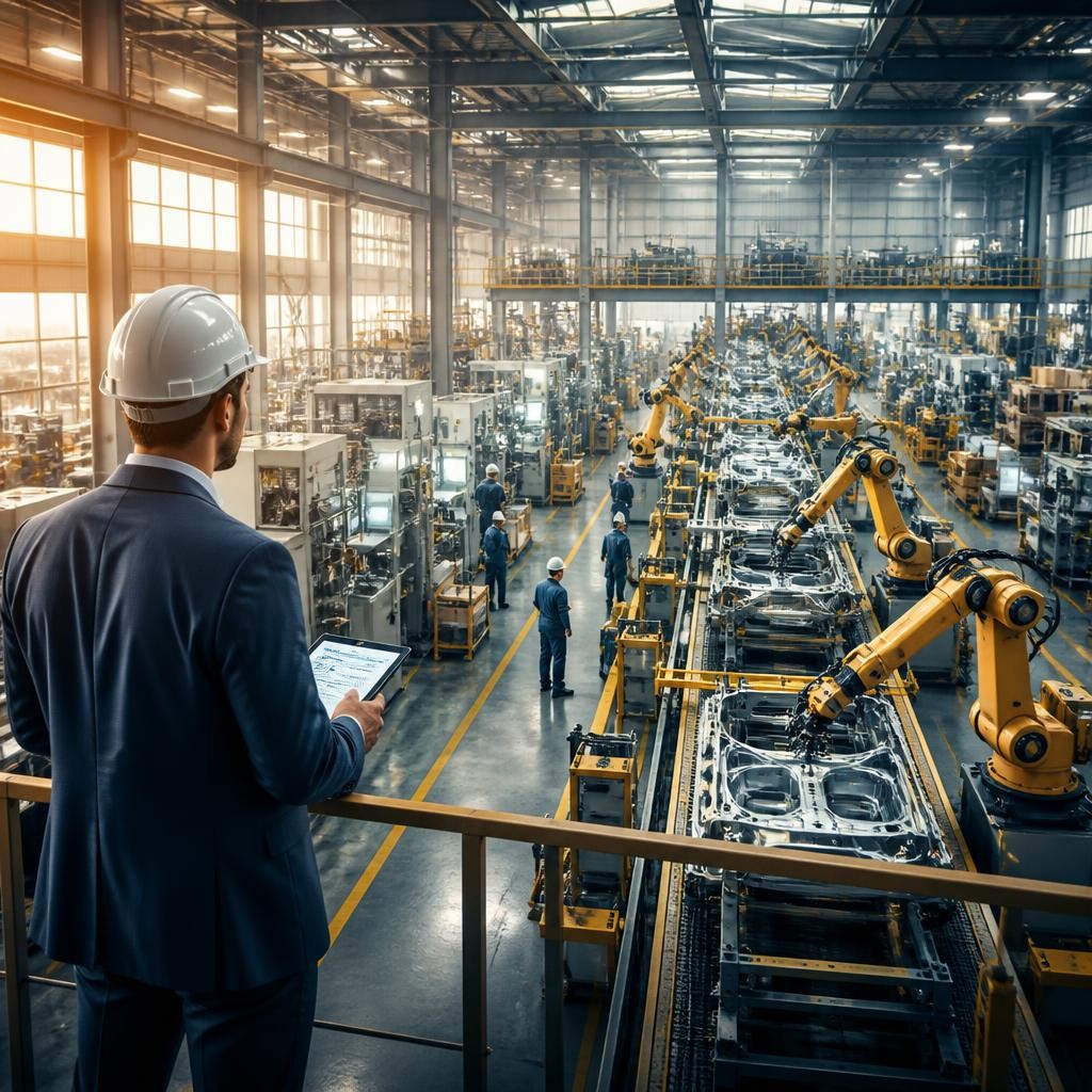 Illustration for the English word “manufacturing”