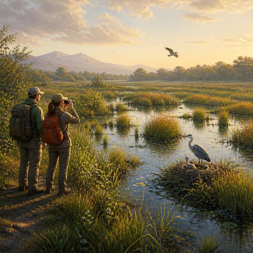Illustration for the English word “marsh”