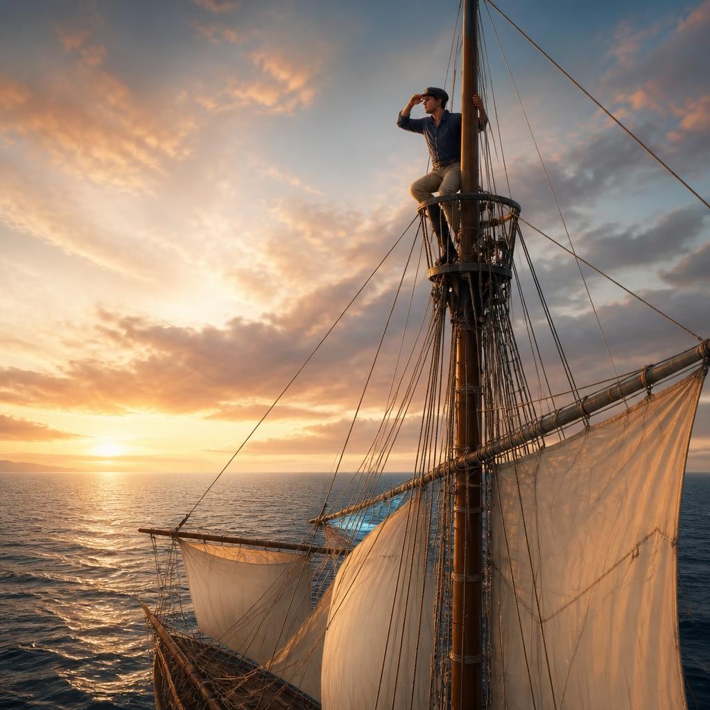 Illustration for the English word “mast”