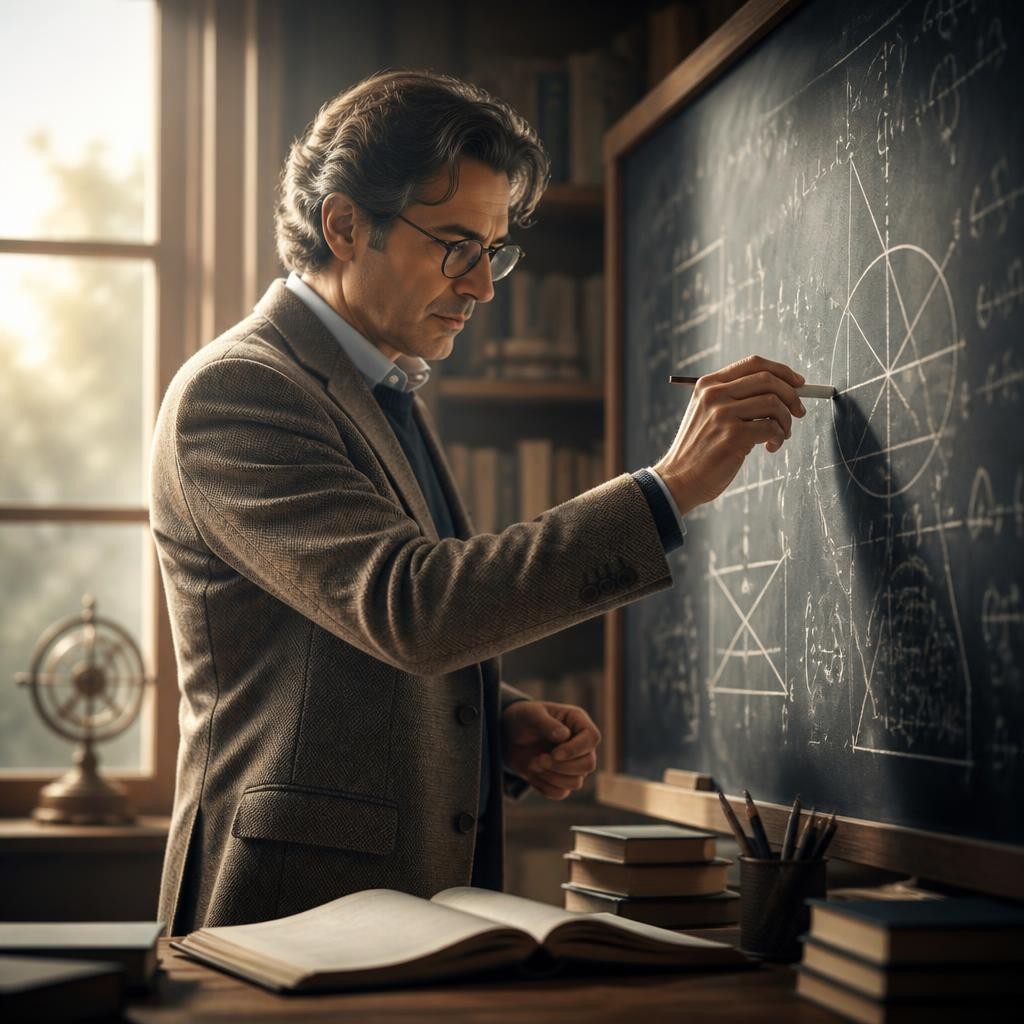 Illustration for the English word “mathematician”