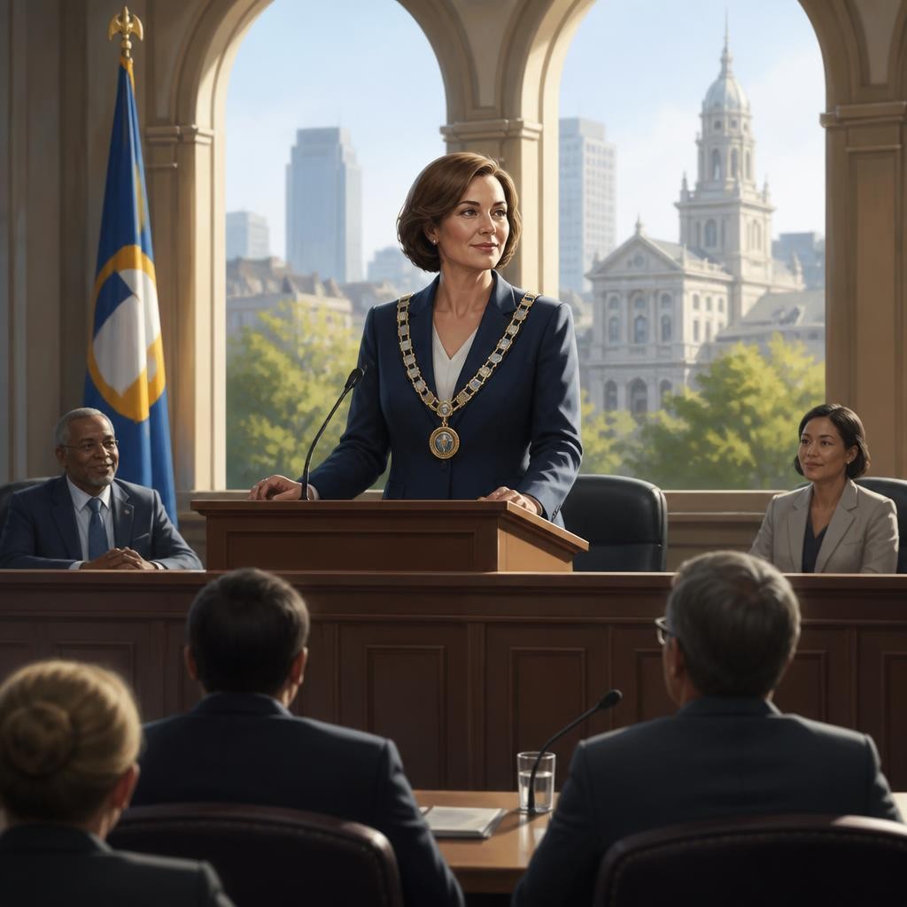 Illustration for the English word “mayor”