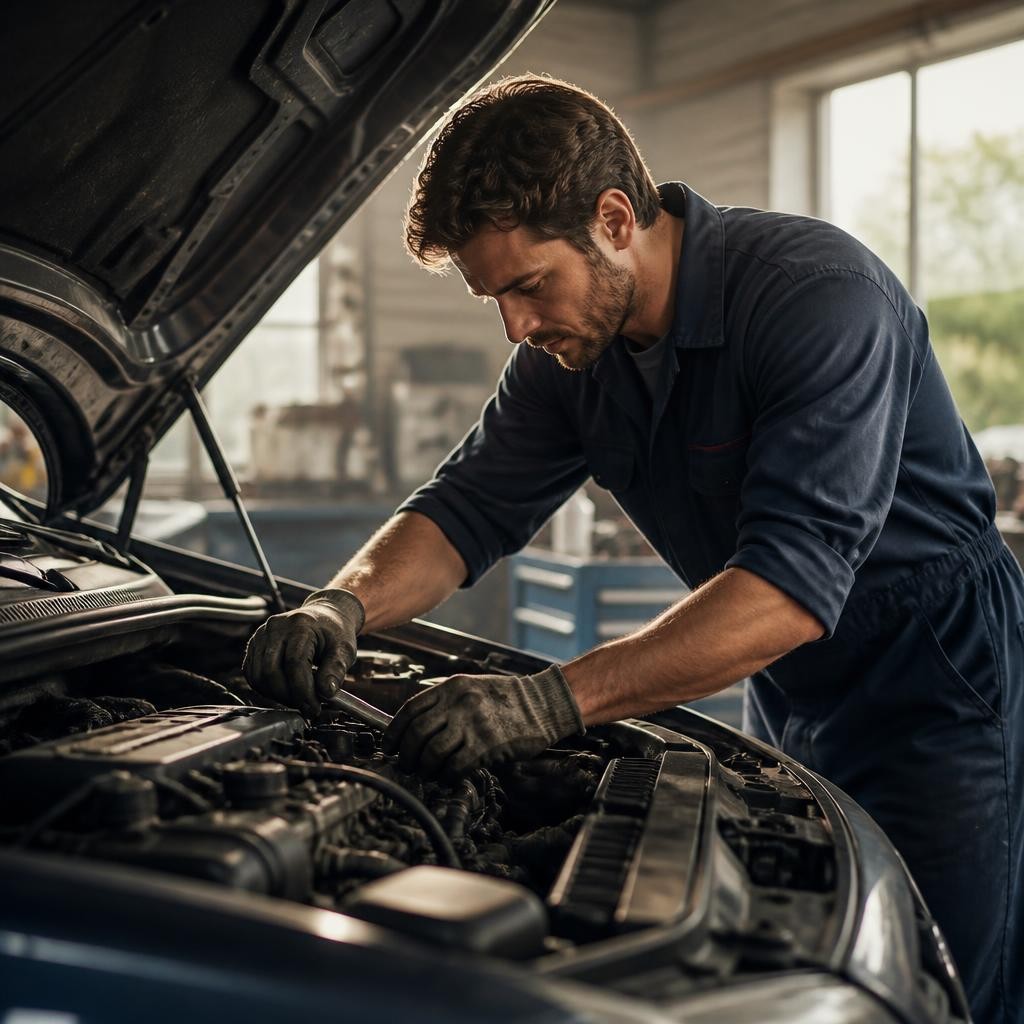 Illustration for the English word “mechanic”