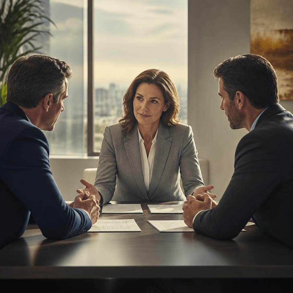 Illustration for the English word “mediator”