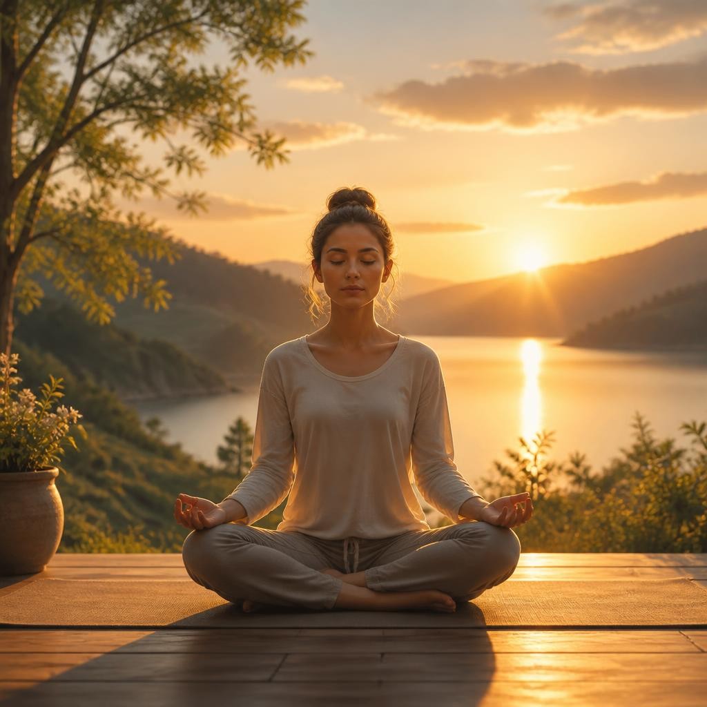 Illustration for the English word “meditate”