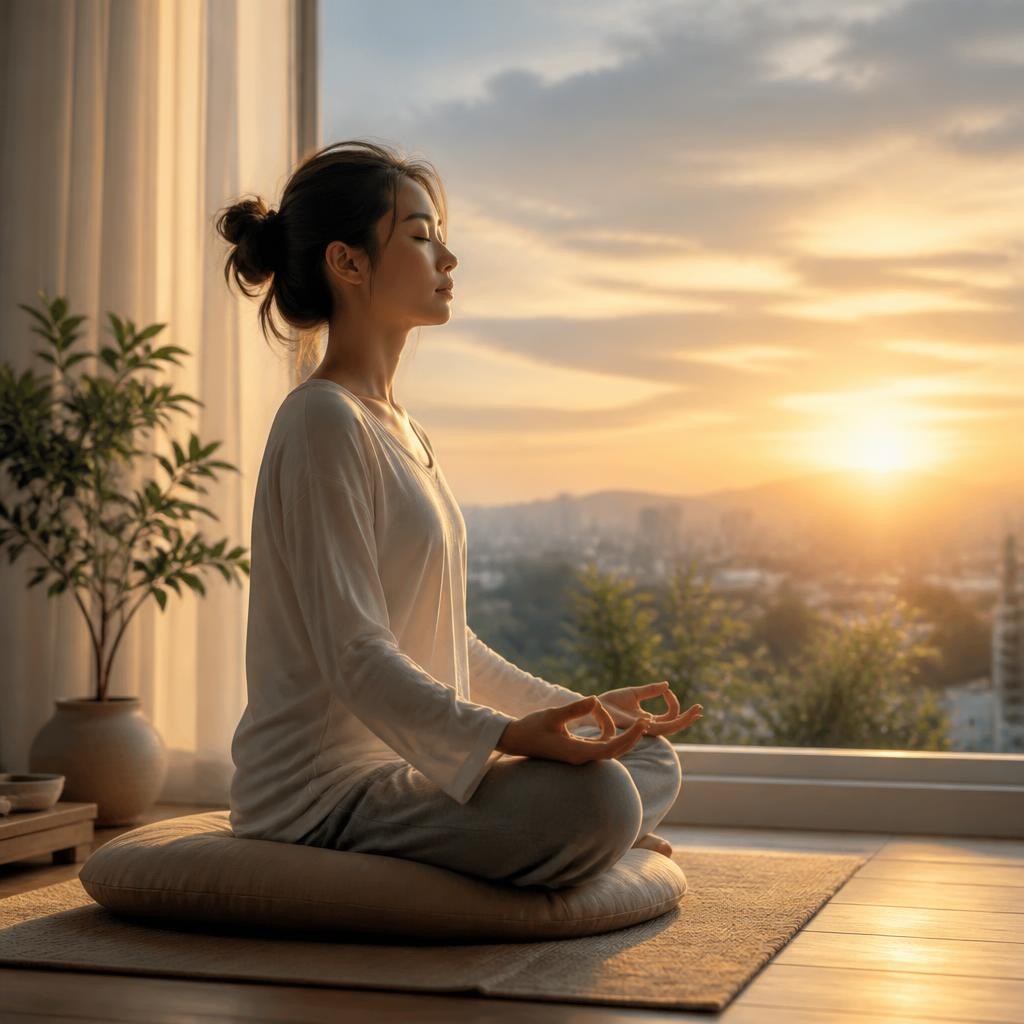 Illustration for the English word “meditation”