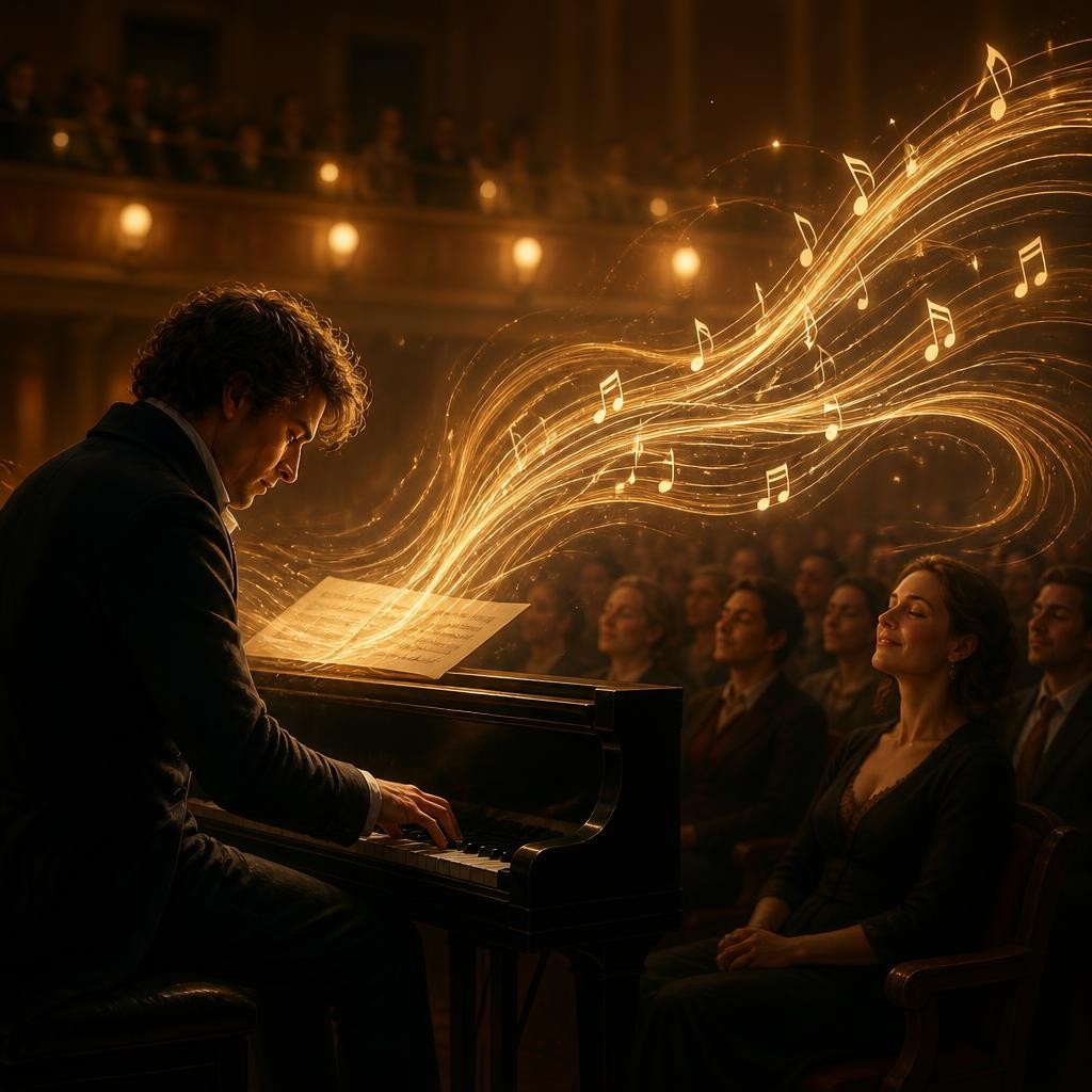 Illustration for the English word “melodic”