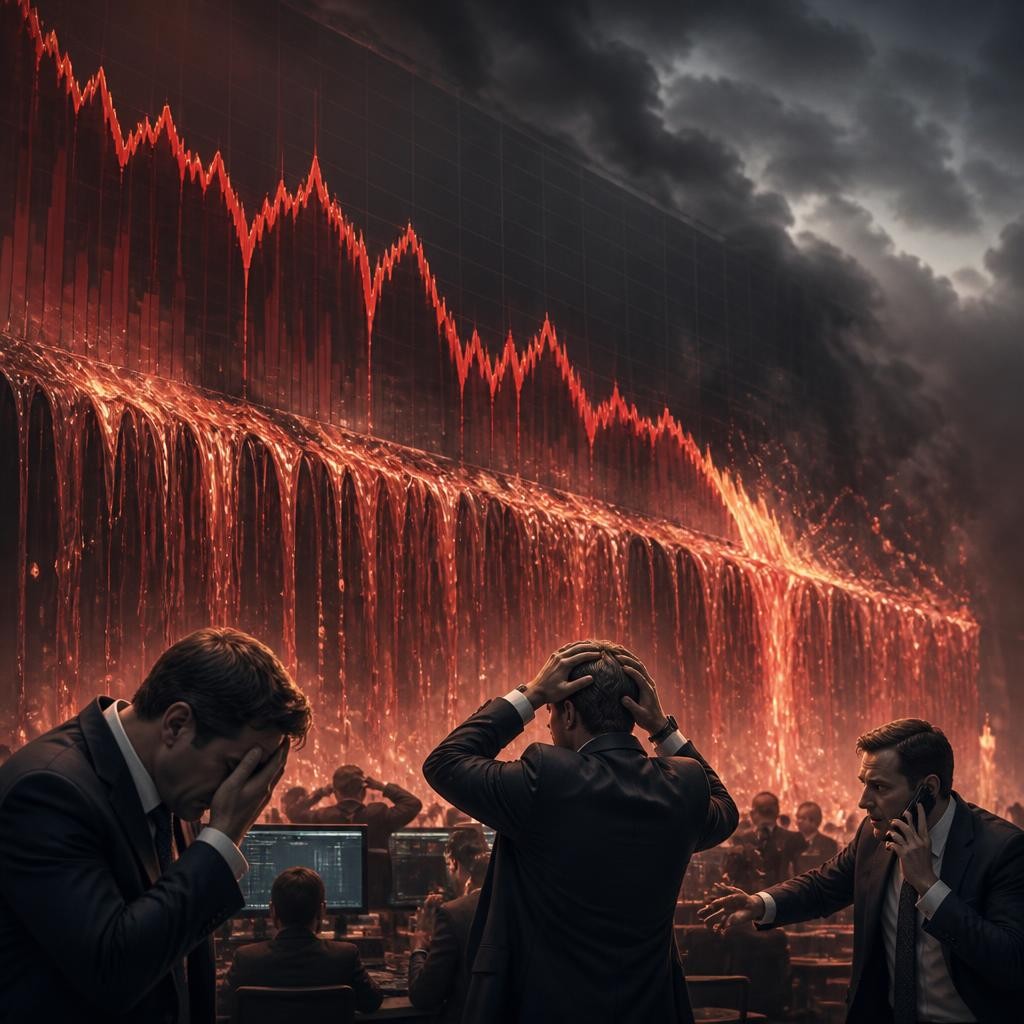 Illustration for the English word “meltdown”