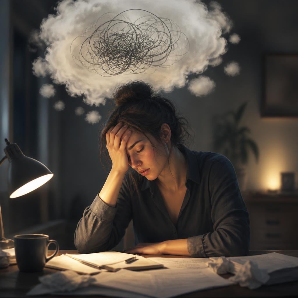 Illustration for the English word “mentally”