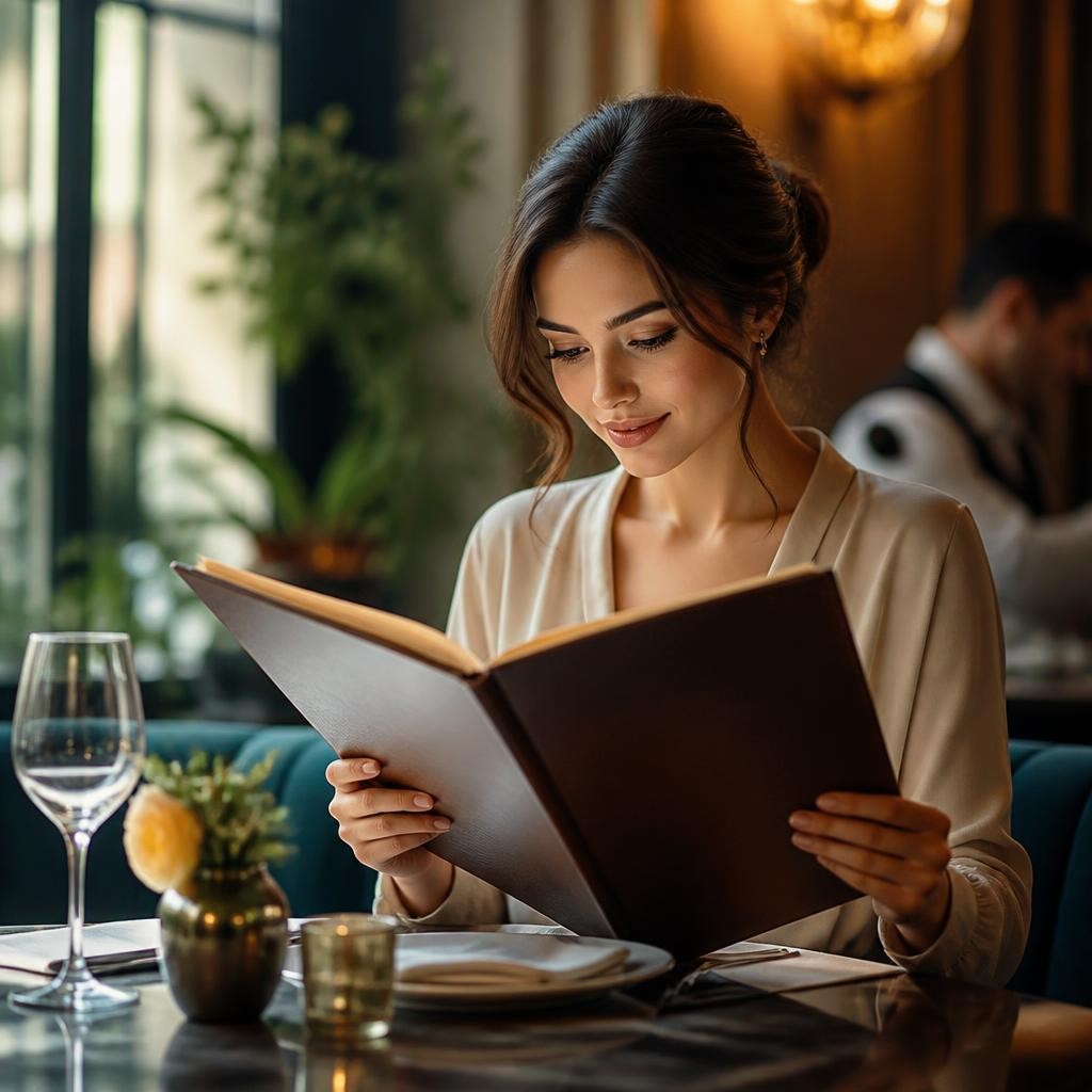 Illustration for the English word “menu”