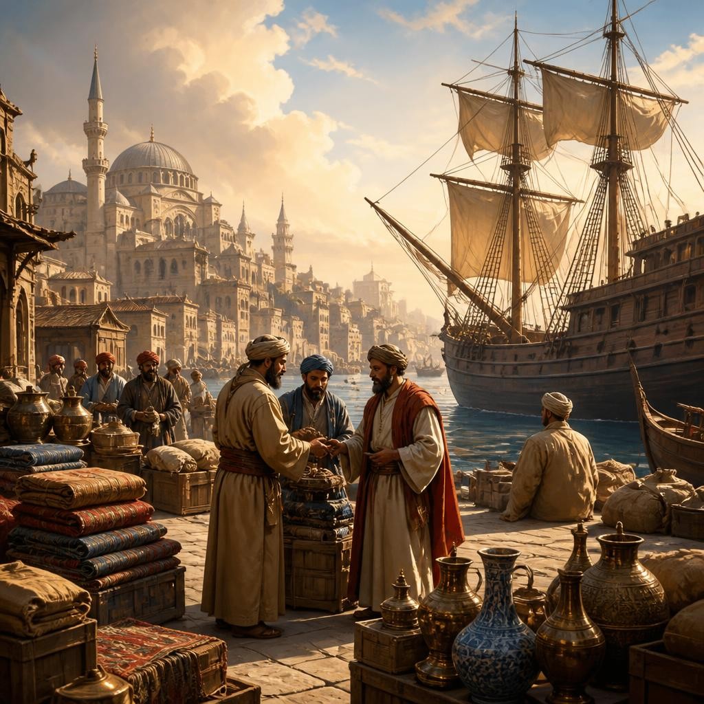 Illustration for the English word “mercantile”