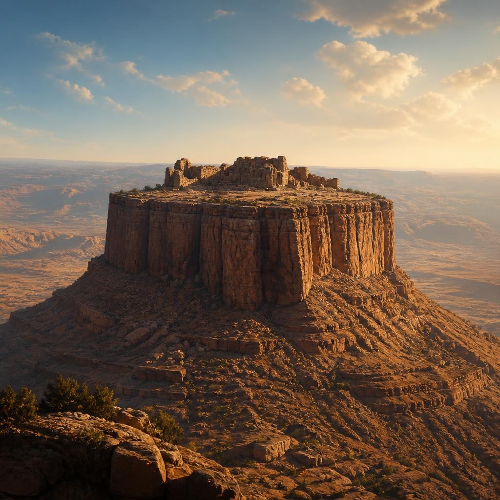Illustration for the English word “mesa”