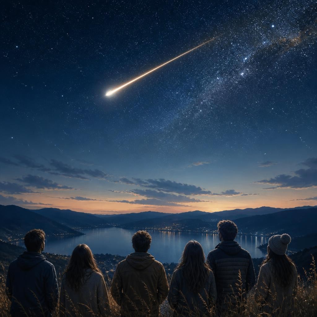 Illustration for the English word “meteor”