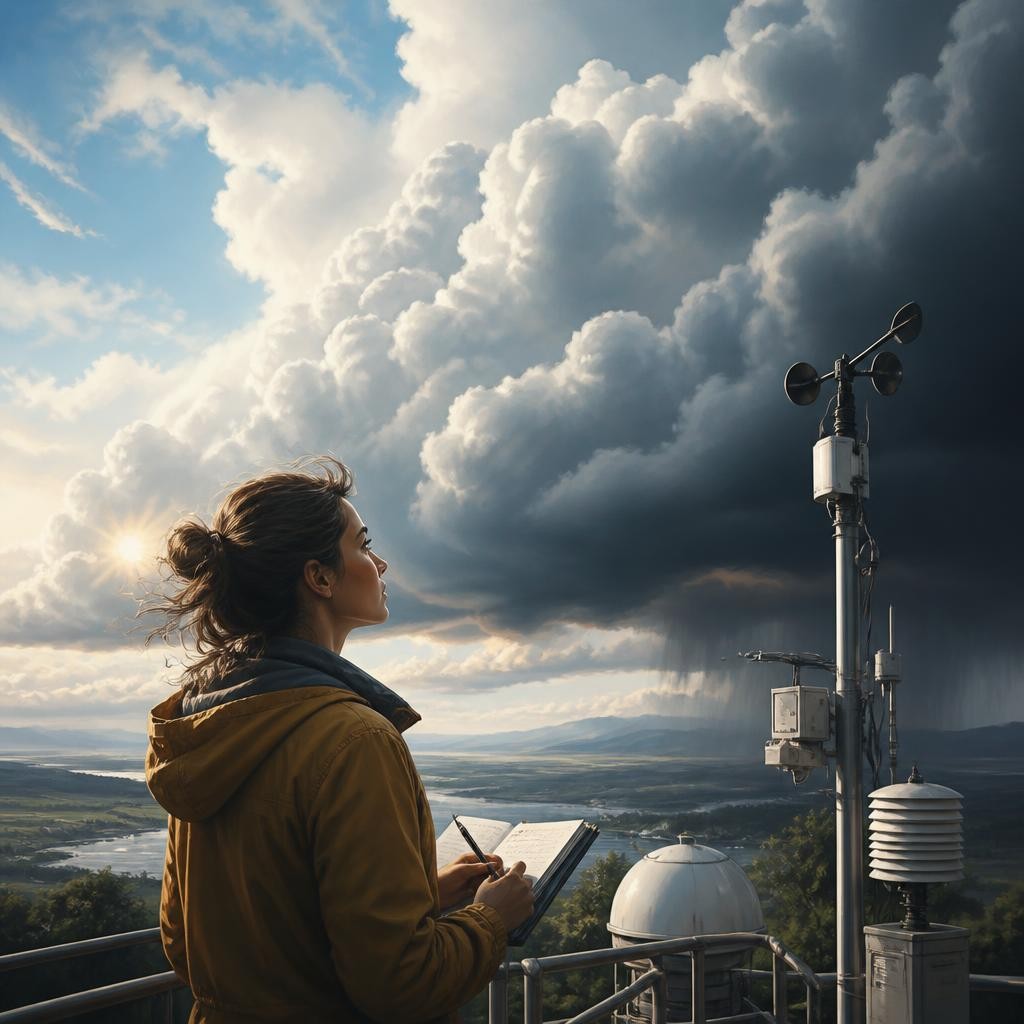 Illustration for the English word “meteorology”