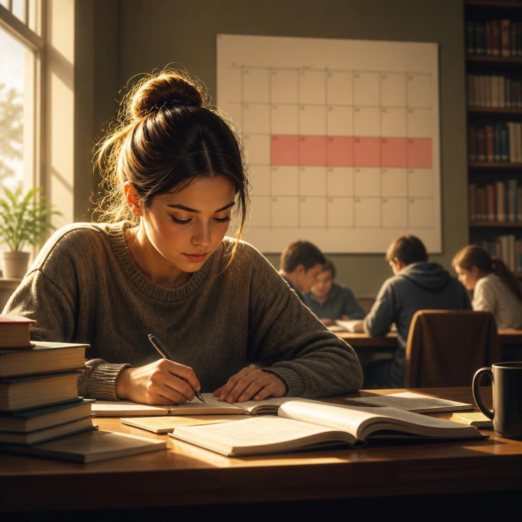 Illustration for the English word “midterm”