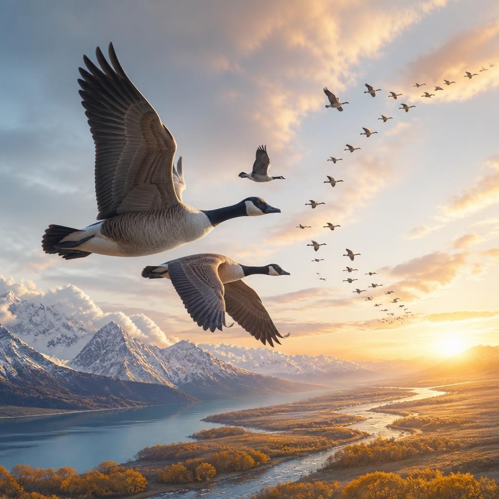 Illustration for the English word “migratory”