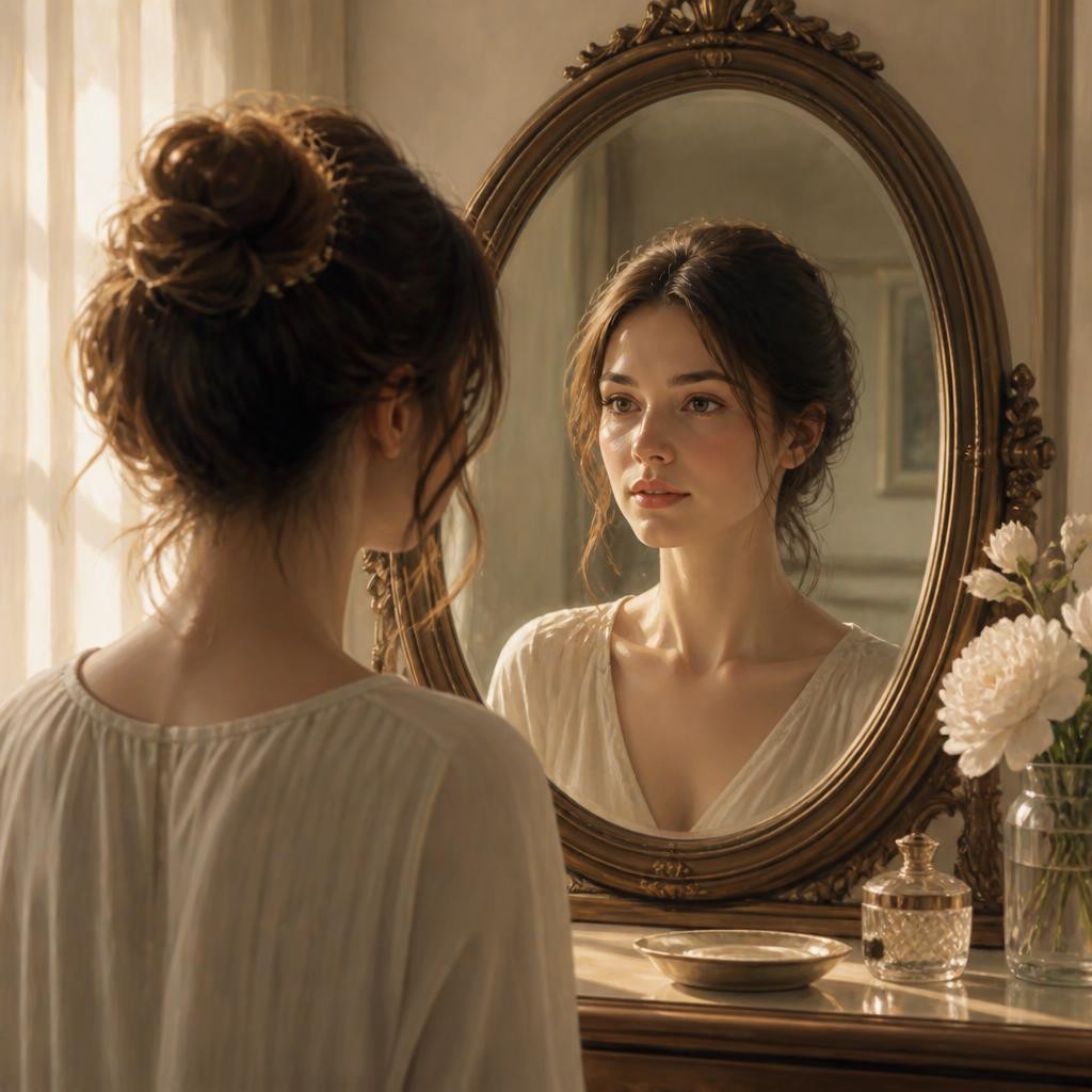 Illustration for the English word “mirror”