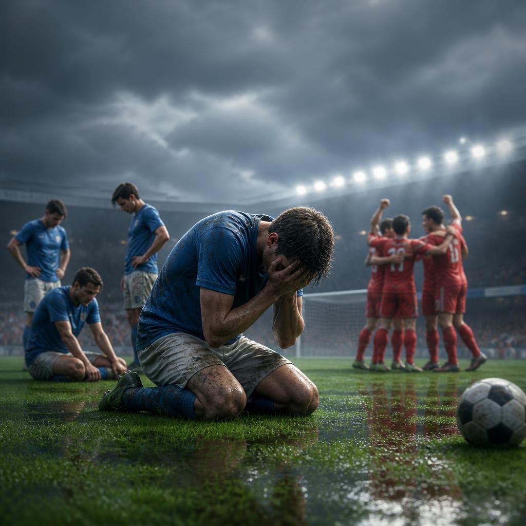 Illustration for the English word “miserably”