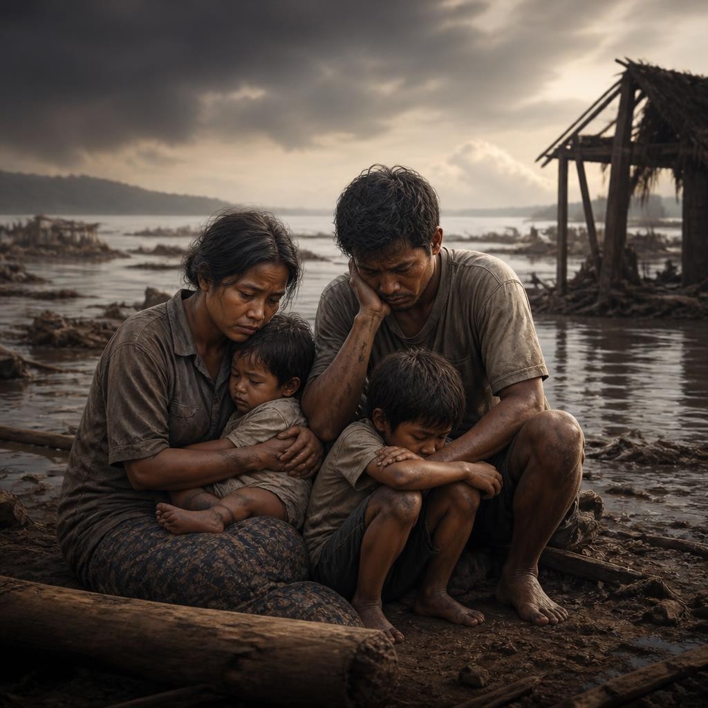 Illustration for the English word “misery”