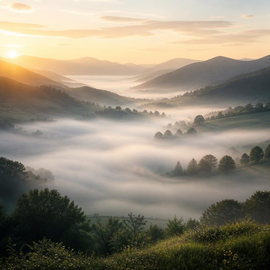 Illustration for the English word “mist”