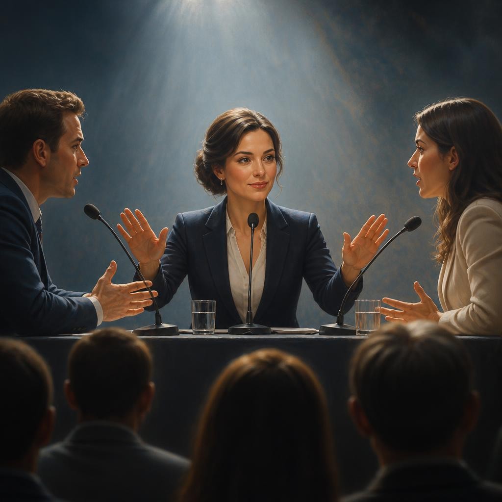 Illustration for the English word “moderator”