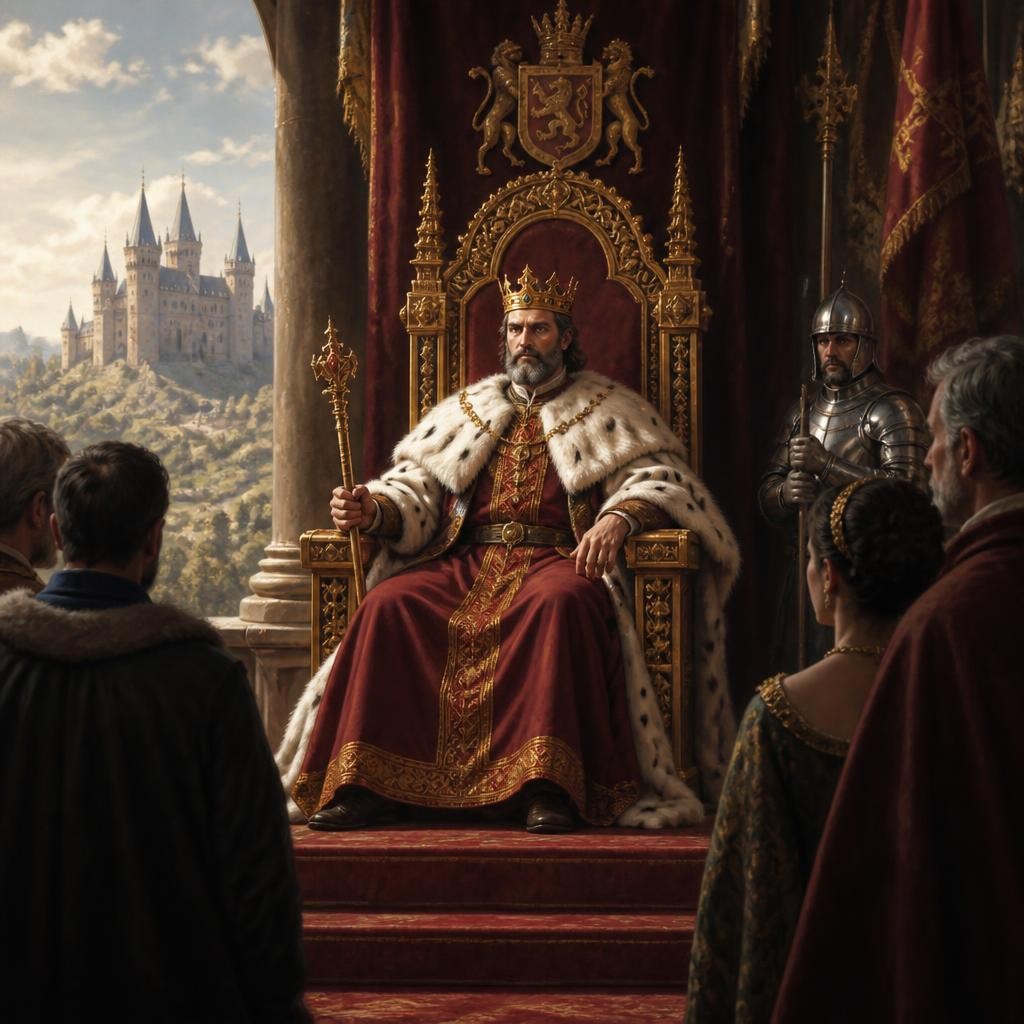 Illustration for the English word “monarchy”