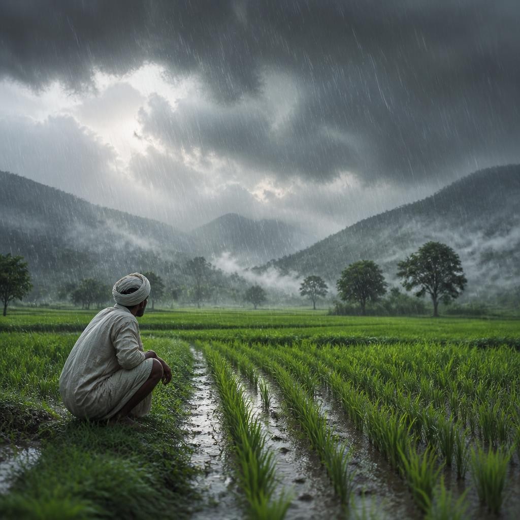 Illustration for the English word “monsoon”