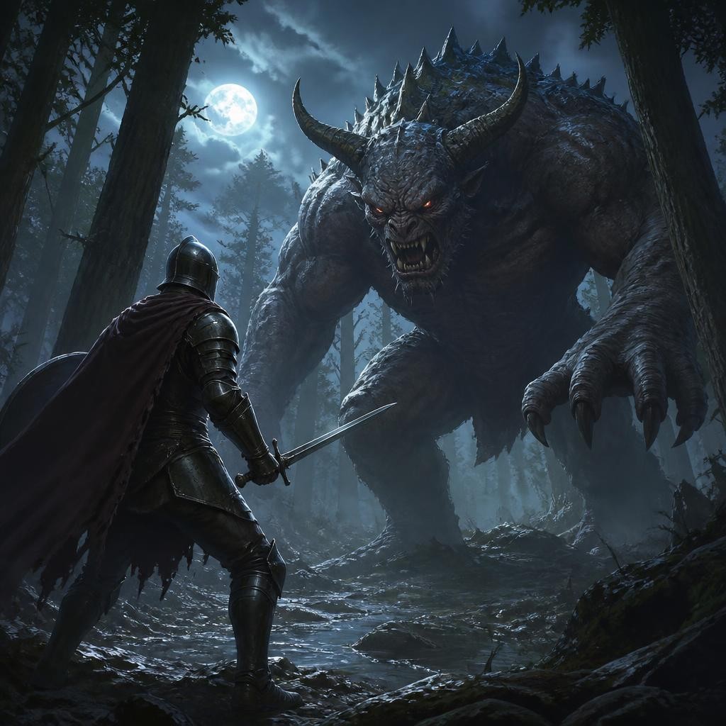 Illustration for the English word “monster”