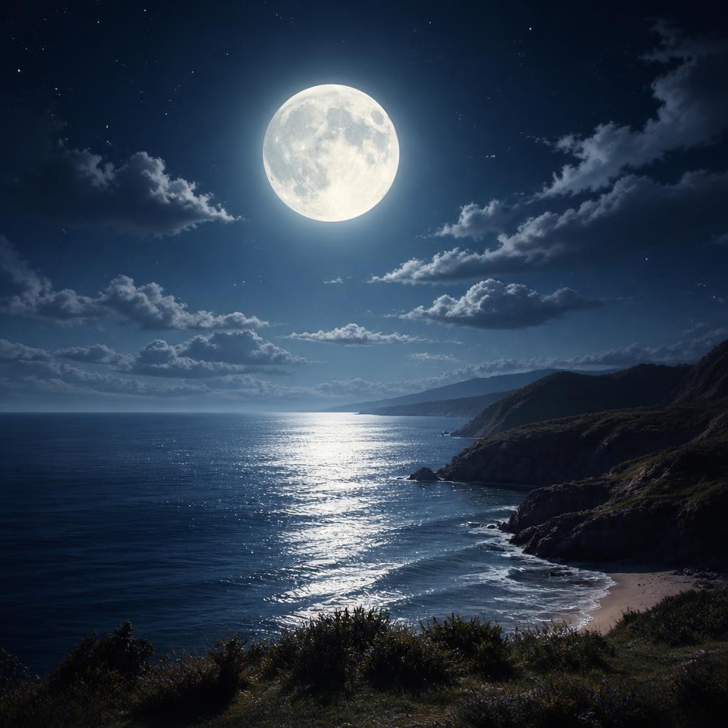 Illustration for the English word “moon”
