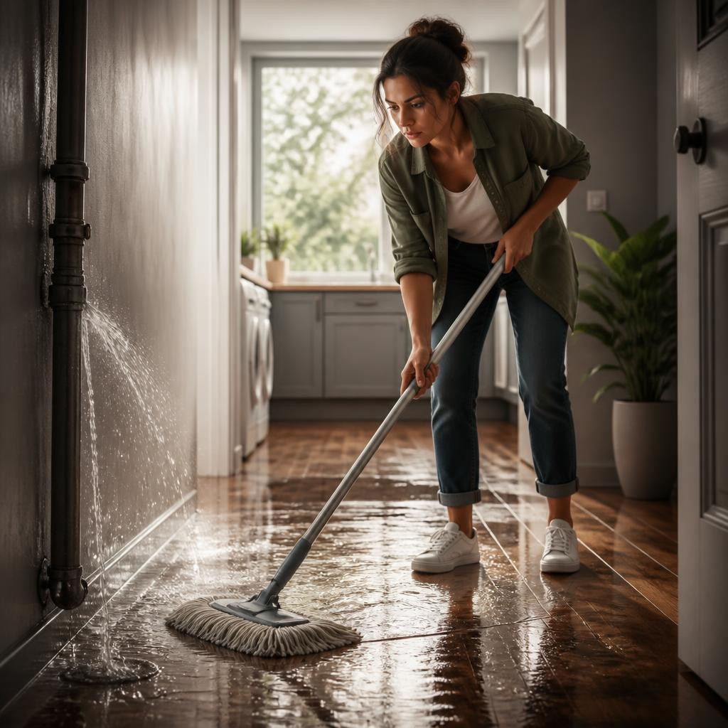 Illustration for the English word “mop”