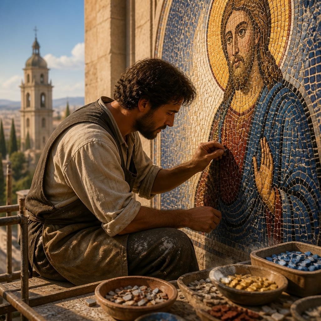 Illustration for the English word “mosaic”