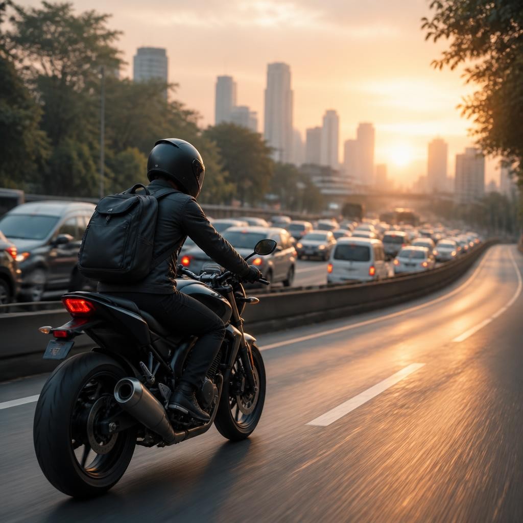 Illustration for the English word “motorbike”