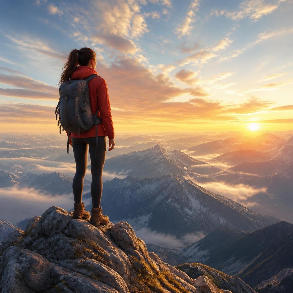 Illustration for the English word “mountain”