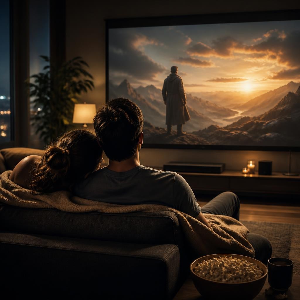Illustration for the English word “movie”