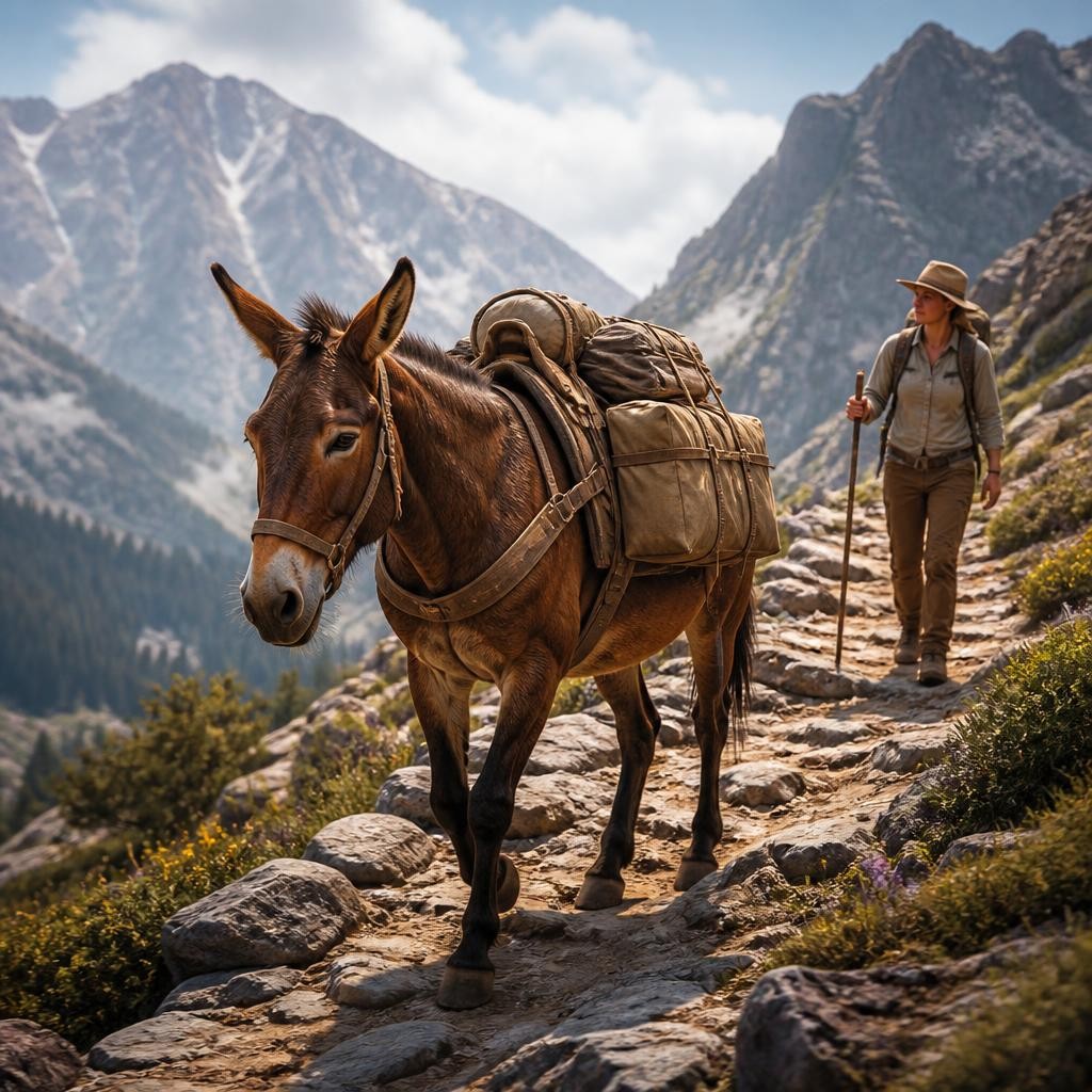 Illustration for the English word “mule”