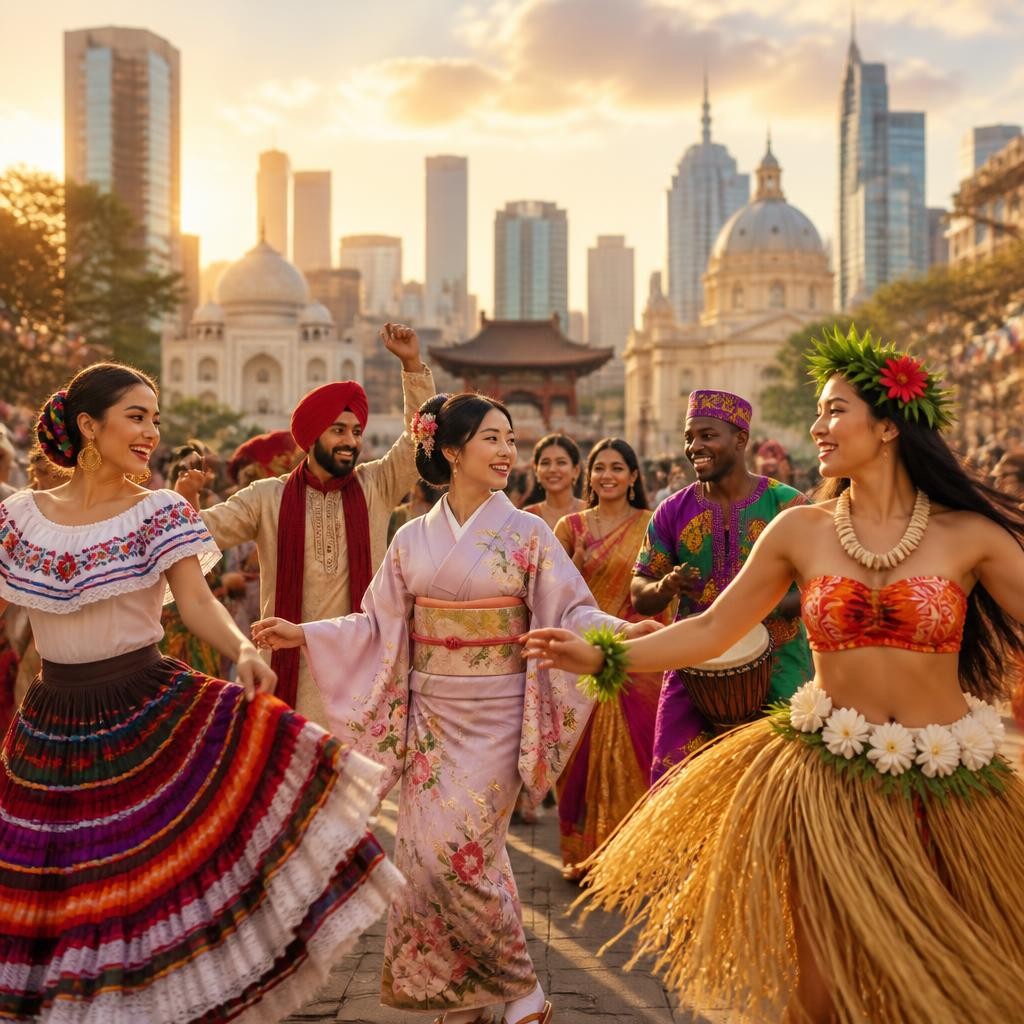 Illustration for the English word “multicultural”
